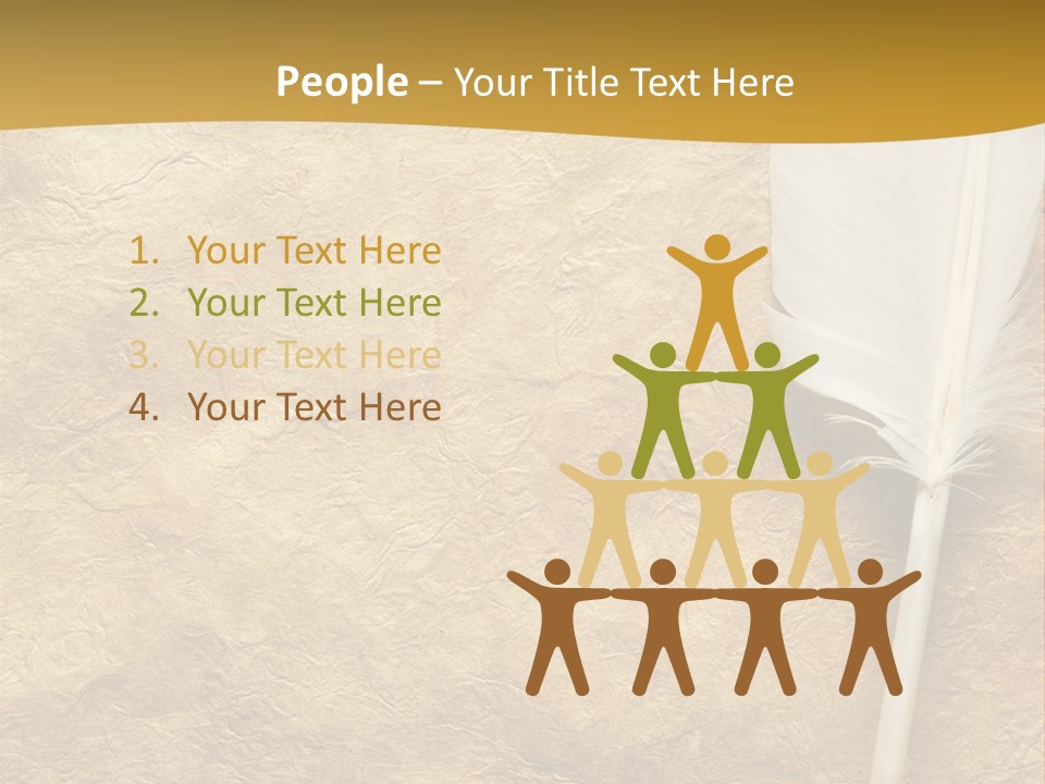 Feather On A Background Of The Empty Form For The Letter PowerPoint Template