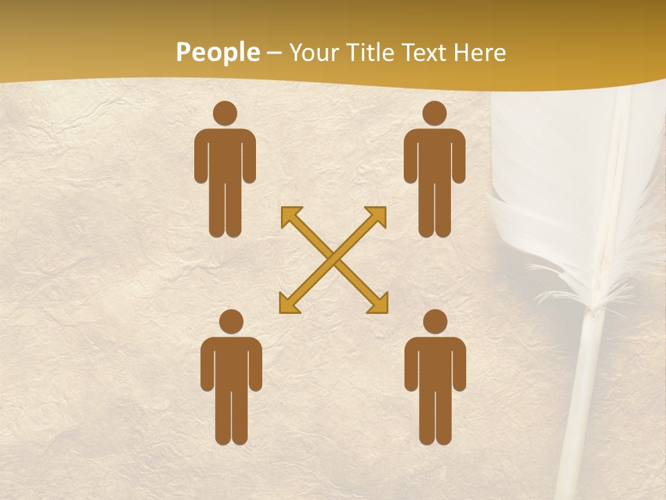 Feather On A Background Of The Empty Form For The Letter PowerPoint Template