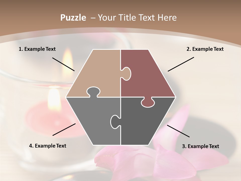 Spa Stones And Pink Flowers Over Bamboo Mat PowerPoint Template