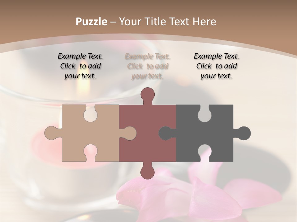 Spa Stones And Pink Flowers Over Bamboo Mat PowerPoint Template