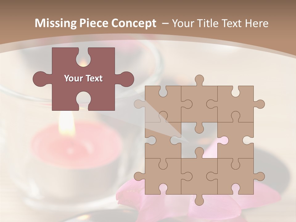 Spa Stones And Pink Flowers Over Bamboo Mat PowerPoint Template