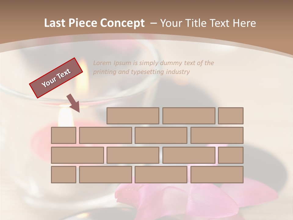 Spa Stones And Pink Flowers Over Bamboo Mat PowerPoint Template