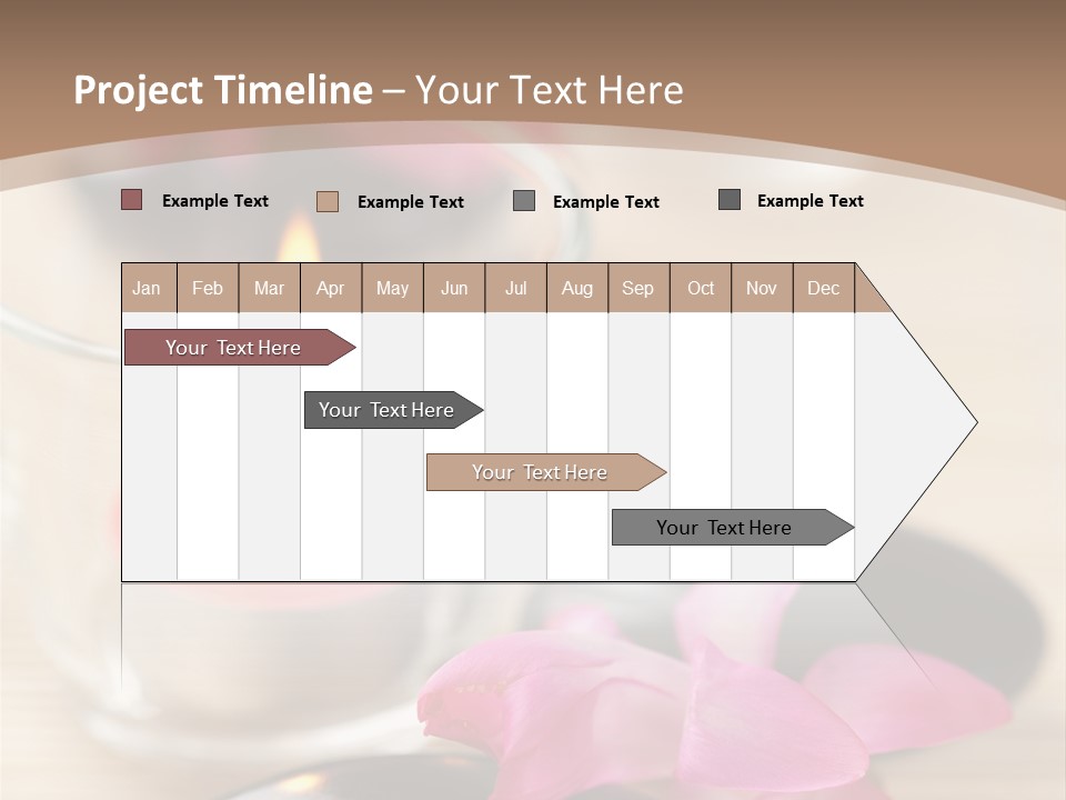 Spa Stones And Pink Flowers Over Bamboo Mat PowerPoint Template