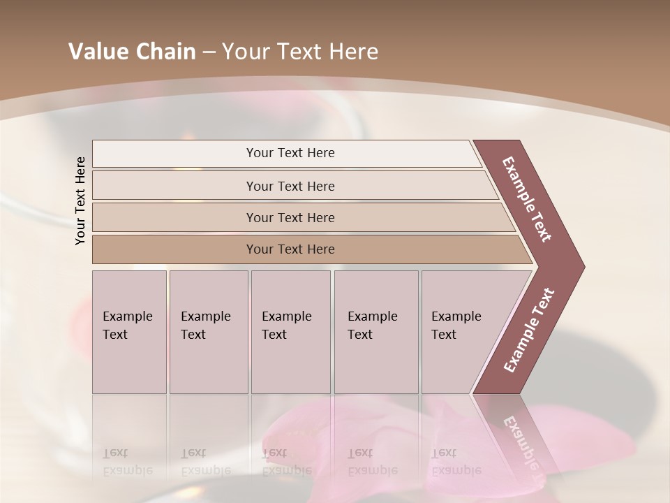 Spa Stones And Pink Flowers Over Bamboo Mat PowerPoint Template