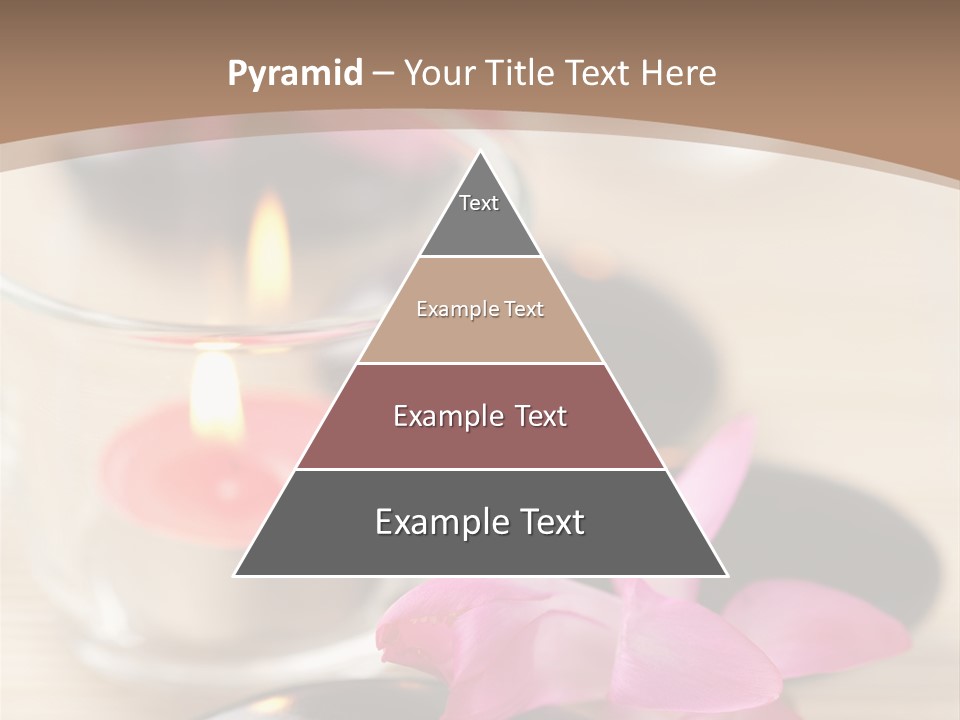 Spa Stones And Pink Flowers Over Bamboo Mat PowerPoint Template