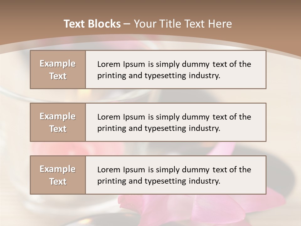 Spa Stones And Pink Flowers Over Bamboo Mat PowerPoint Template