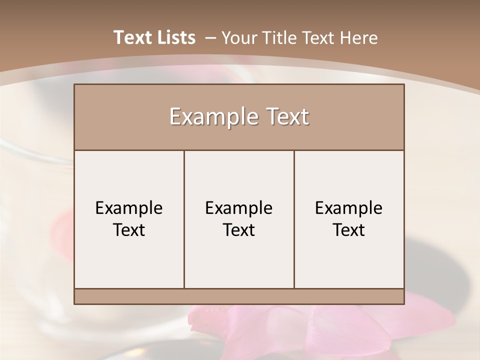 Spa Stones And Pink Flowers Over Bamboo Mat PowerPoint Template