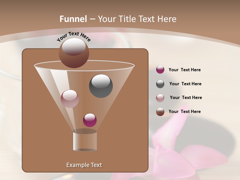 Spa Stones And Pink Flowers Over Bamboo Mat PowerPoint Template