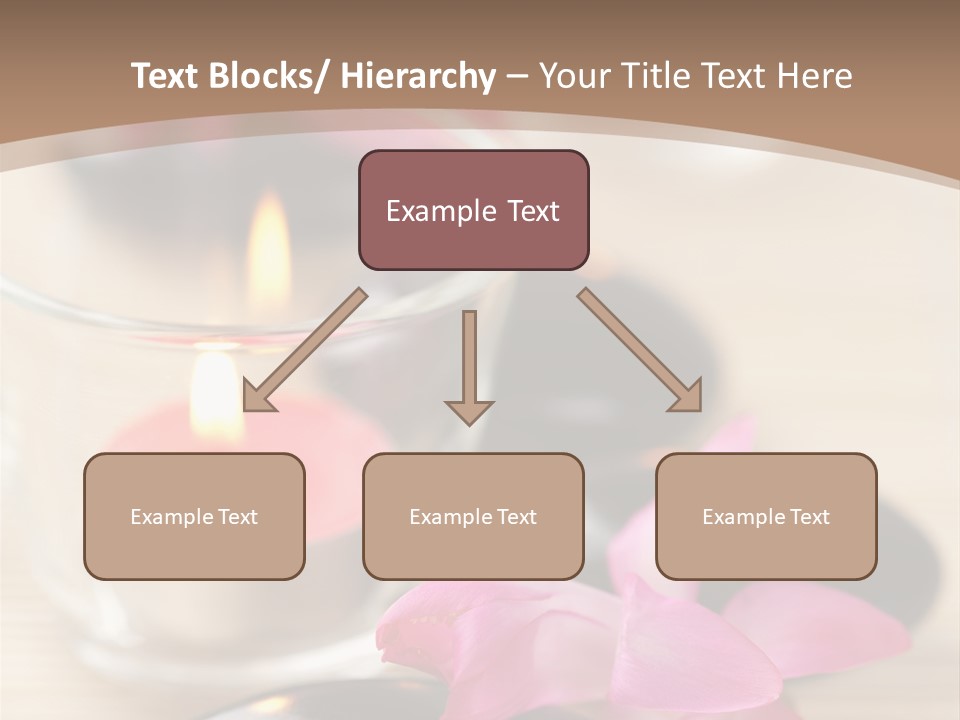 Spa Stones And Pink Flowers Over Bamboo Mat PowerPoint Template