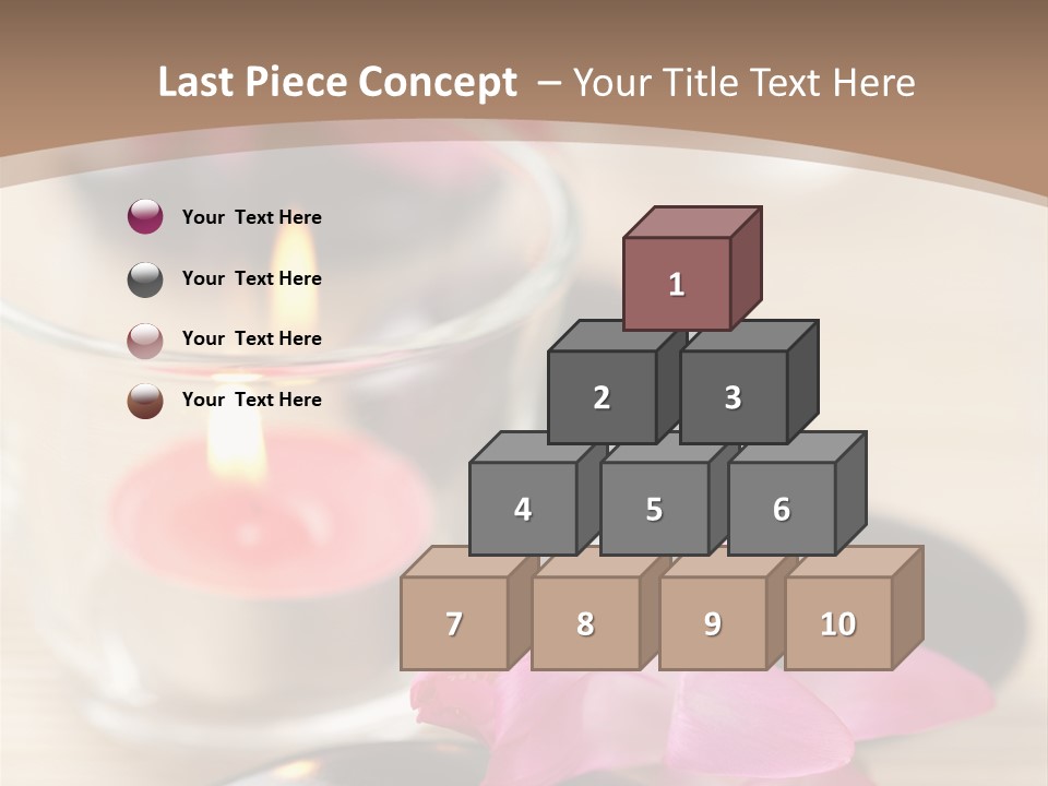 Spa Stones And Pink Flowers Over Bamboo Mat PowerPoint Template