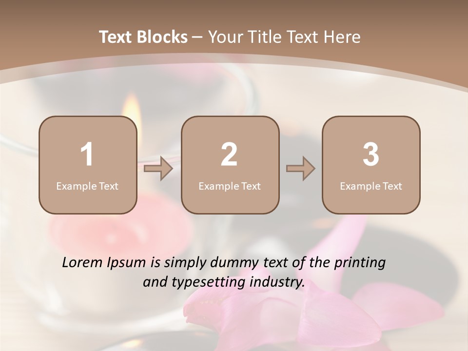 Spa Stones And Pink Flowers Over Bamboo Mat PowerPoint Template
