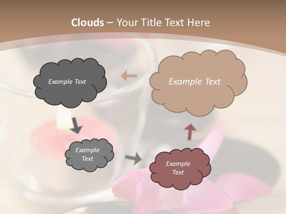 Spa Stones And Pink Flowers Over Bamboo Mat PowerPoint Template