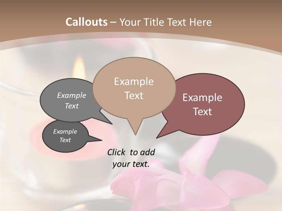 Spa Stones And Pink Flowers Over Bamboo Mat PowerPoint Template