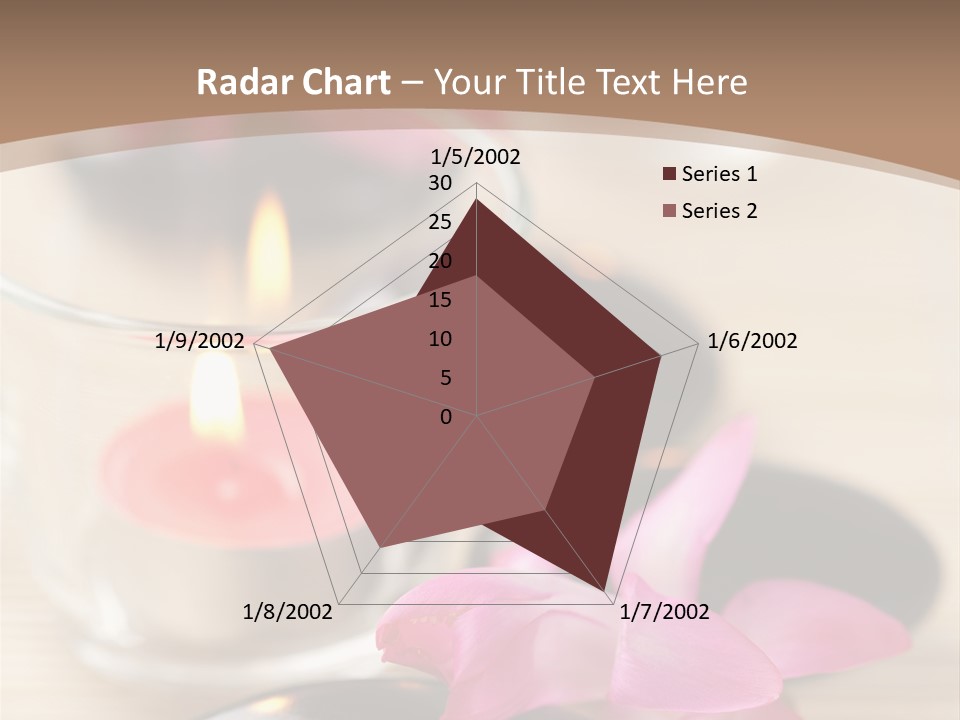 Spa Stones And Pink Flowers Over Bamboo Mat PowerPoint Template