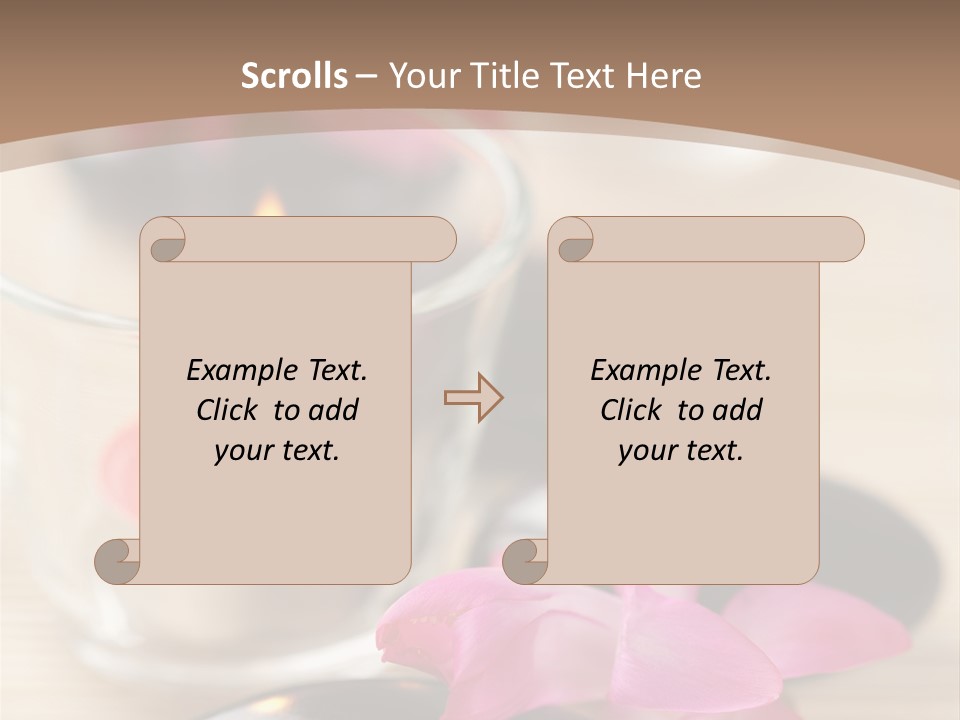 Spa Stones And Pink Flowers Over Bamboo Mat PowerPoint Template