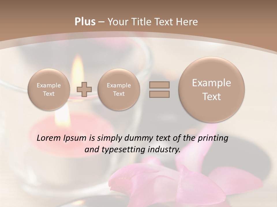 Spa Stones And Pink Flowers Over Bamboo Mat PowerPoint Template