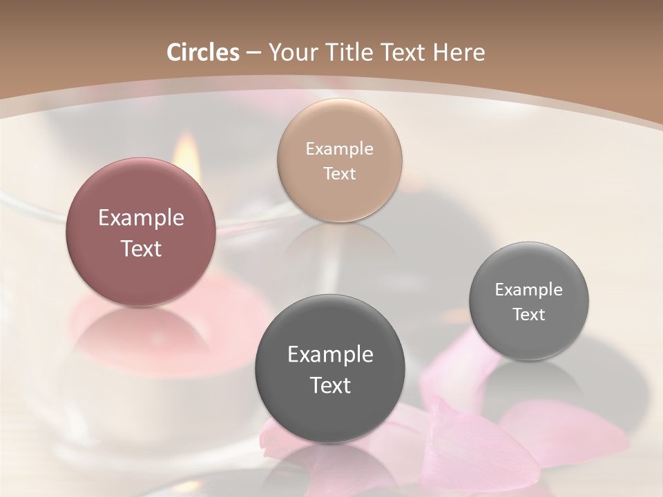 Spa Stones And Pink Flowers Over Bamboo Mat PowerPoint Template