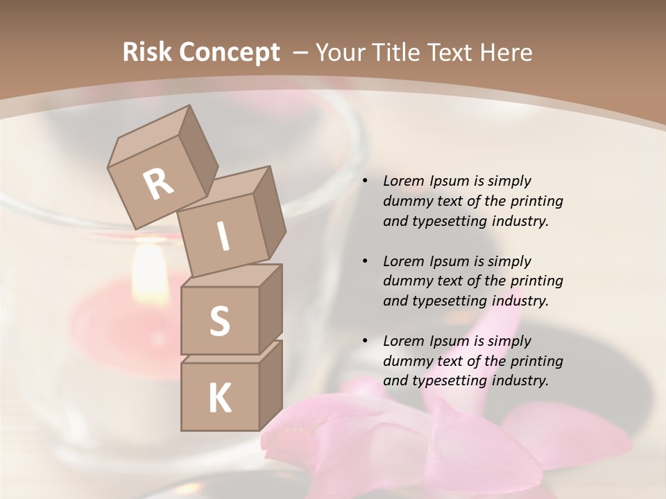 Spa Stones And Pink Flowers Over Bamboo Mat PowerPoint Template