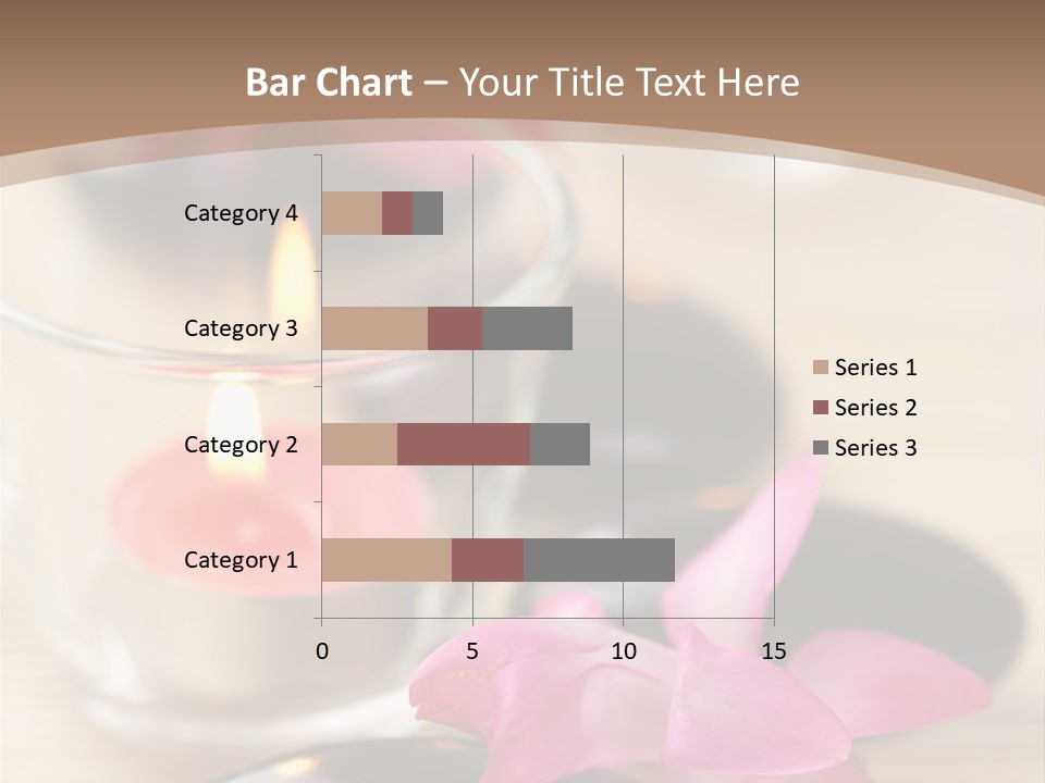 Spa Stones And Pink Flowers Over Bamboo Mat PowerPoint Template