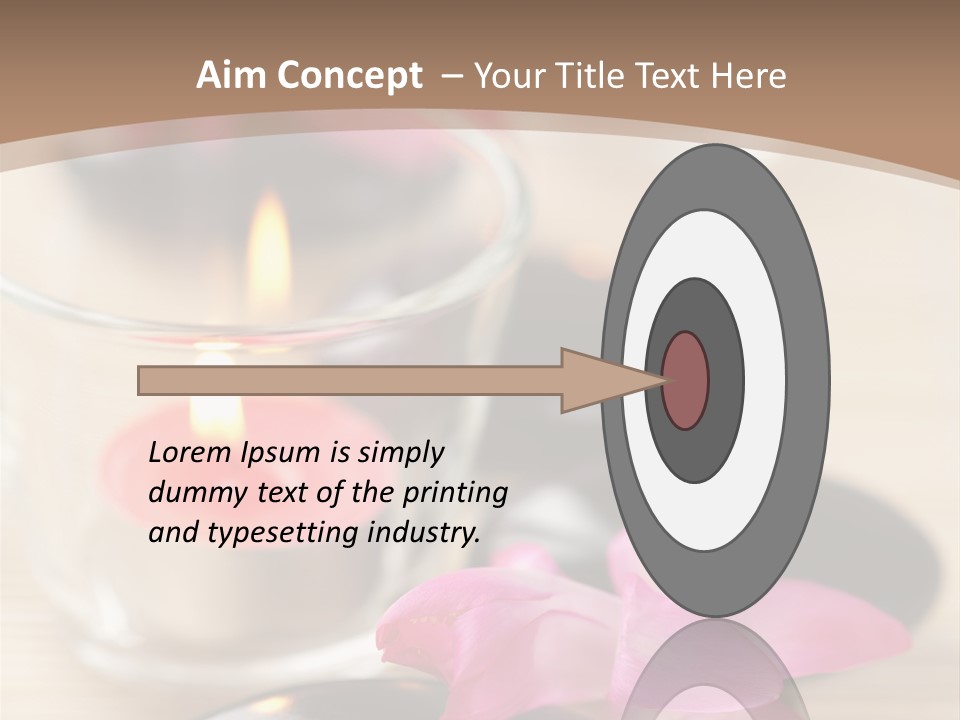 Spa Stones And Pink Flowers Over Bamboo Mat PowerPoint Template