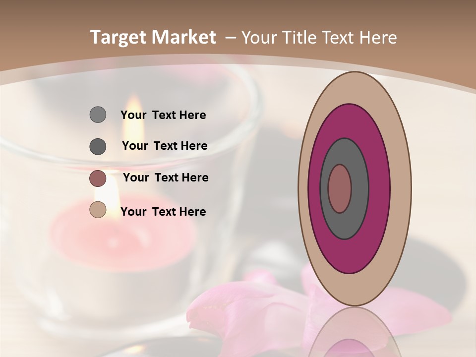 Spa Stones And Pink Flowers Over Bamboo Mat PowerPoint Template