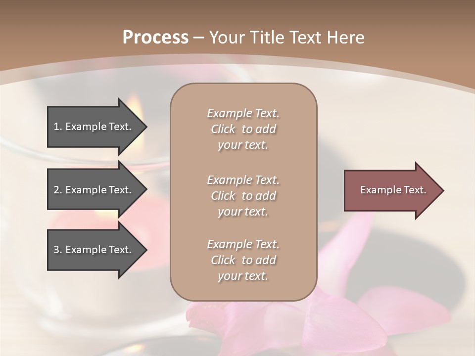 Spa Stones And Pink Flowers Over Bamboo Mat PowerPoint Template