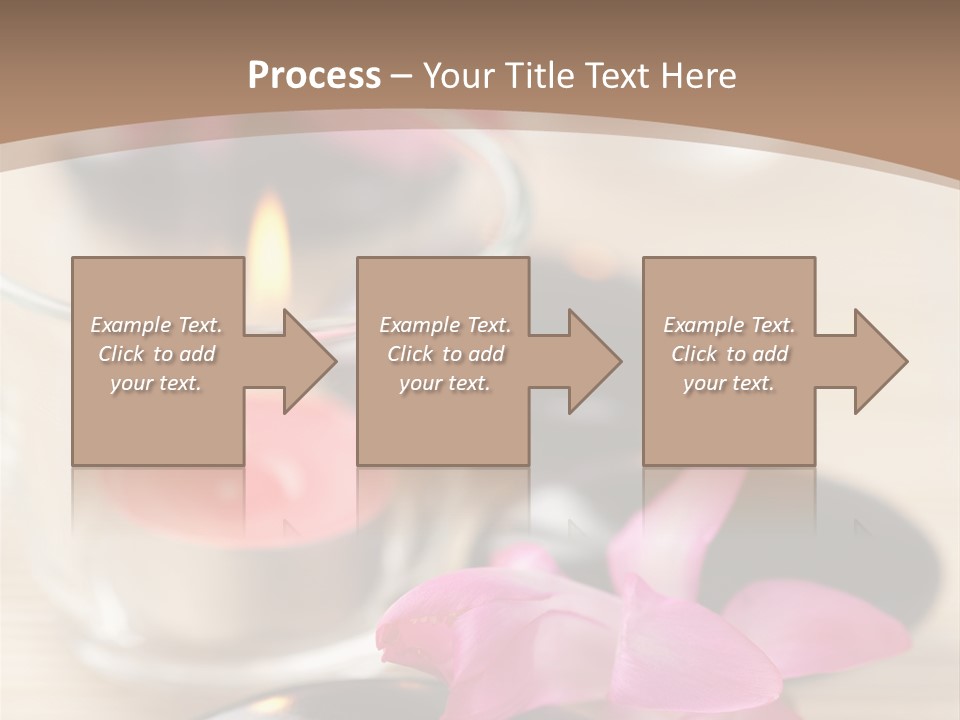 Spa Stones And Pink Flowers Over Bamboo Mat PowerPoint Template