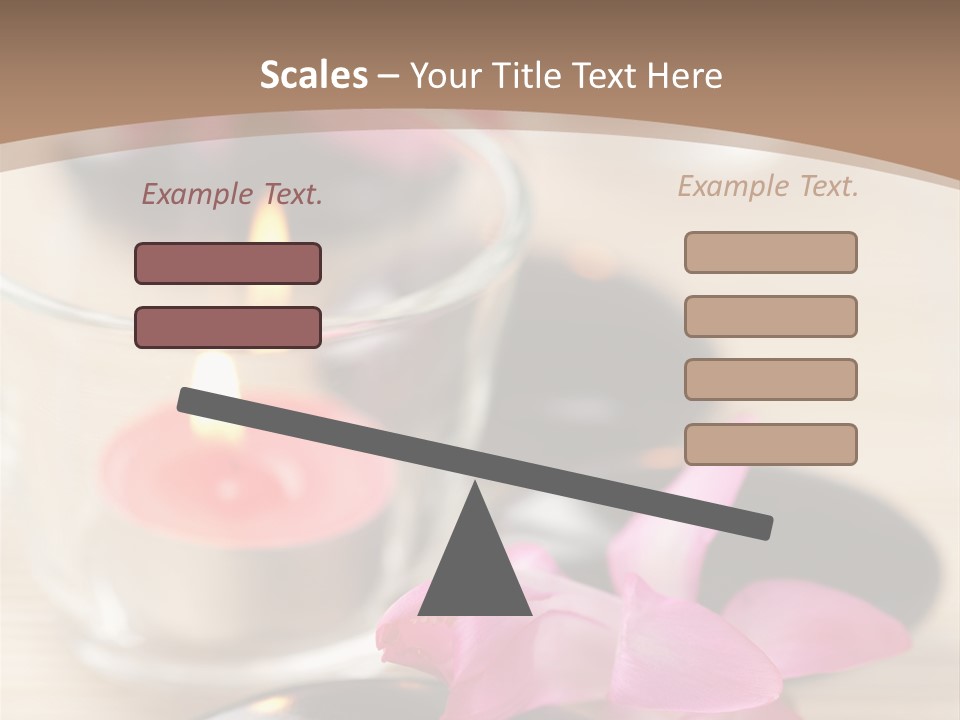 Spa Stones And Pink Flowers Over Bamboo Mat PowerPoint Template