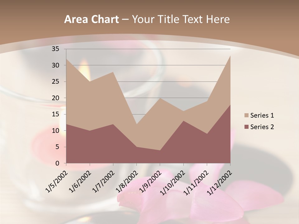 Spa Stones And Pink Flowers Over Bamboo Mat PowerPoint Template