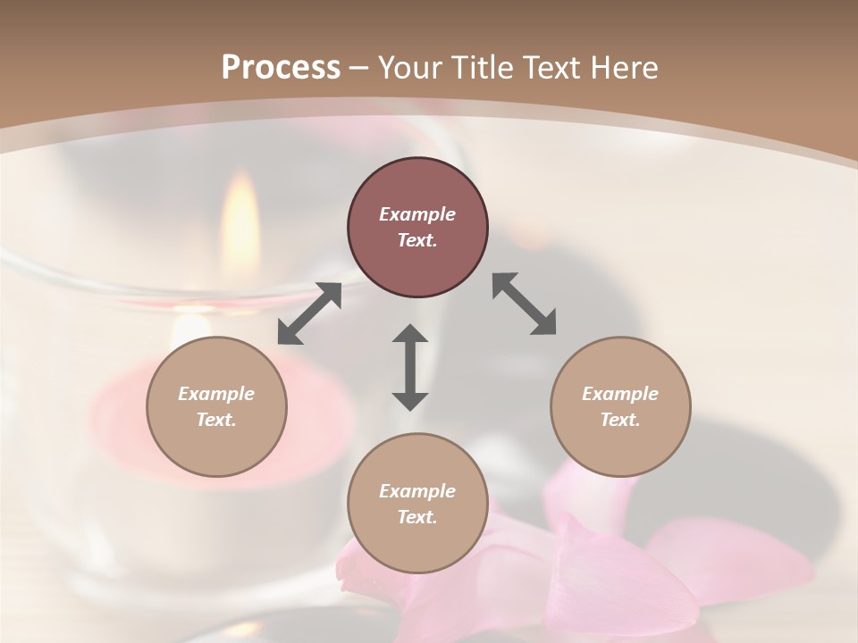 Spa Stones And Pink Flowers Over Bamboo Mat PowerPoint Template