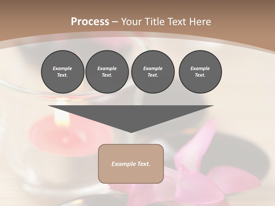 Spa Stones And Pink Flowers Over Bamboo Mat PowerPoint Template