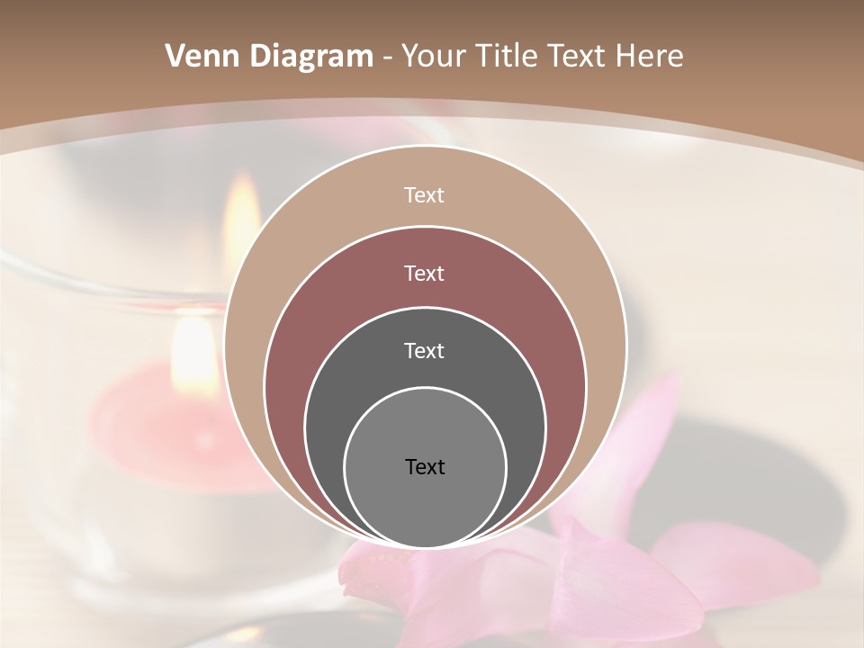 Spa Stones And Pink Flowers Over Bamboo Mat PowerPoint Template