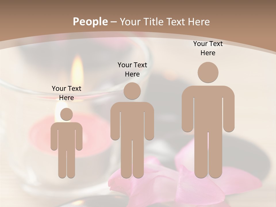 Spa Stones And Pink Flowers Over Bamboo Mat PowerPoint Template