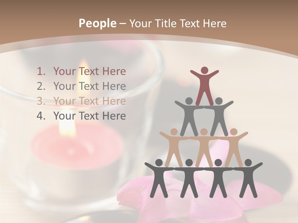 Spa Stones And Pink Flowers Over Bamboo Mat PowerPoint Template