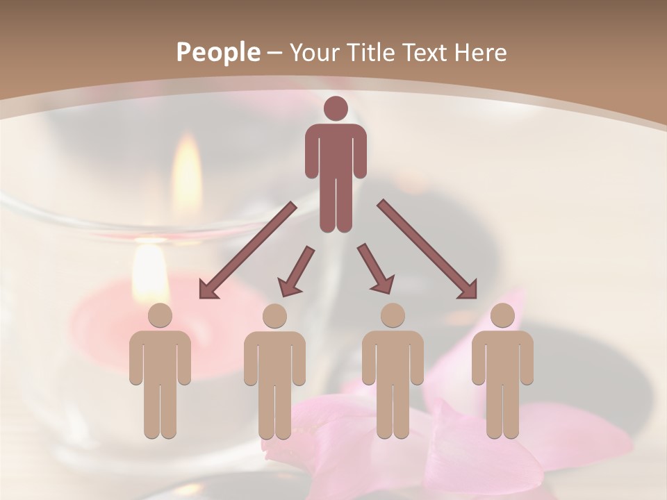 Spa Stones And Pink Flowers Over Bamboo Mat PowerPoint Template