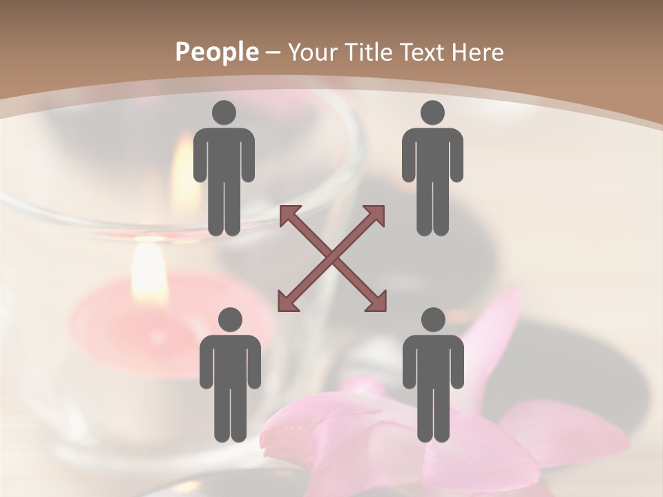 Spa Stones And Pink Flowers Over Bamboo Mat PowerPoint Template