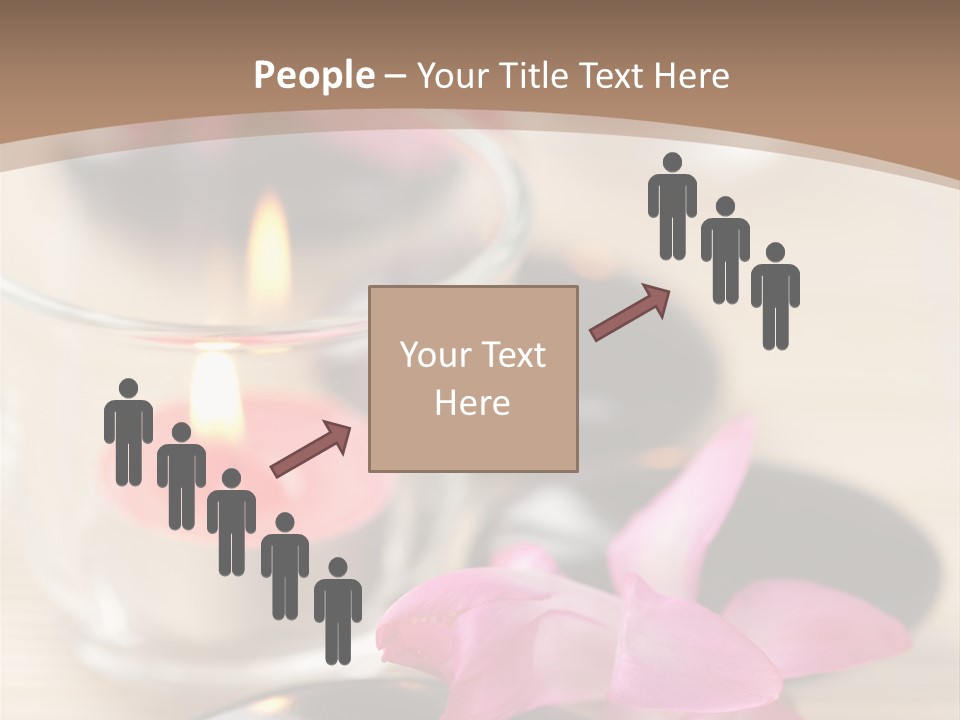 Spa Stones And Pink Flowers Over Bamboo Mat PowerPoint Template