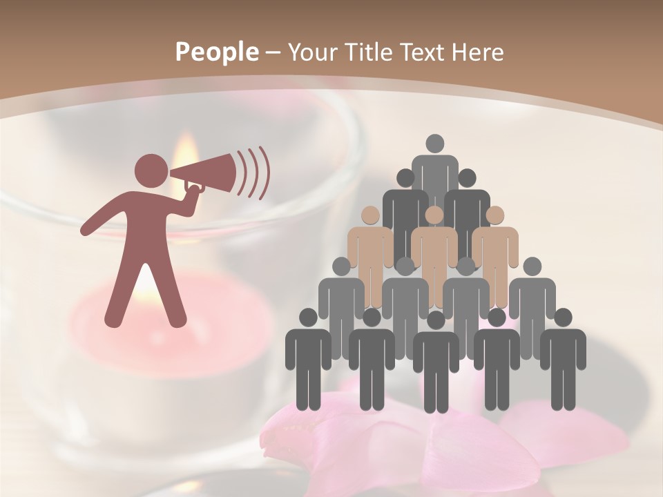 Spa Stones And Pink Flowers Over Bamboo Mat PowerPoint Template