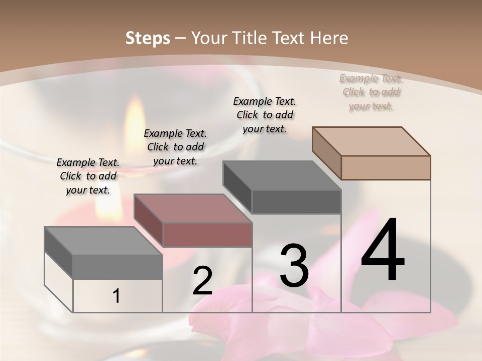 Spa Stones And Pink Flowers Over Bamboo Mat PowerPoint Template