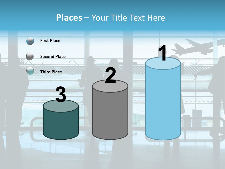 People Waiting In The Airport PowerPoint Template