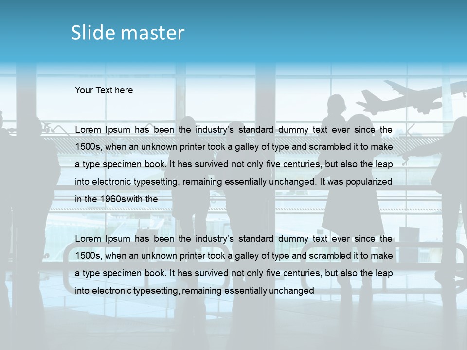 People Waiting In The Airport PowerPoint Template
