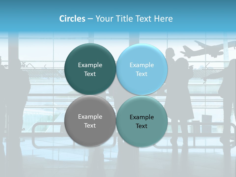 People Waiting In The Airport PowerPoint Template