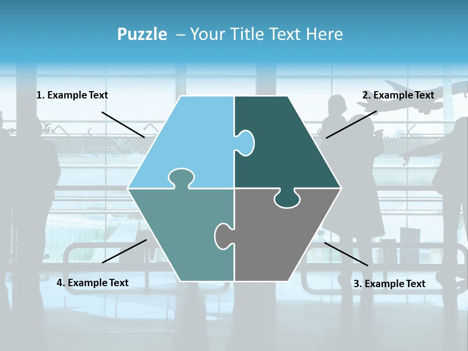 People Waiting In The Airport PowerPoint Template