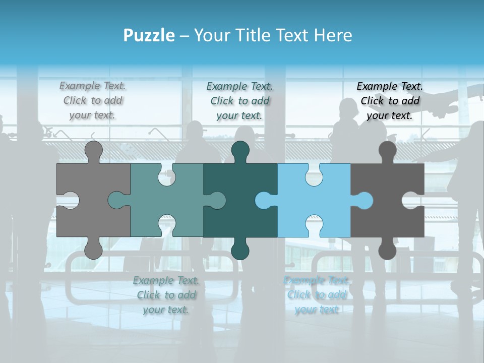 People Waiting In The Airport PowerPoint Template