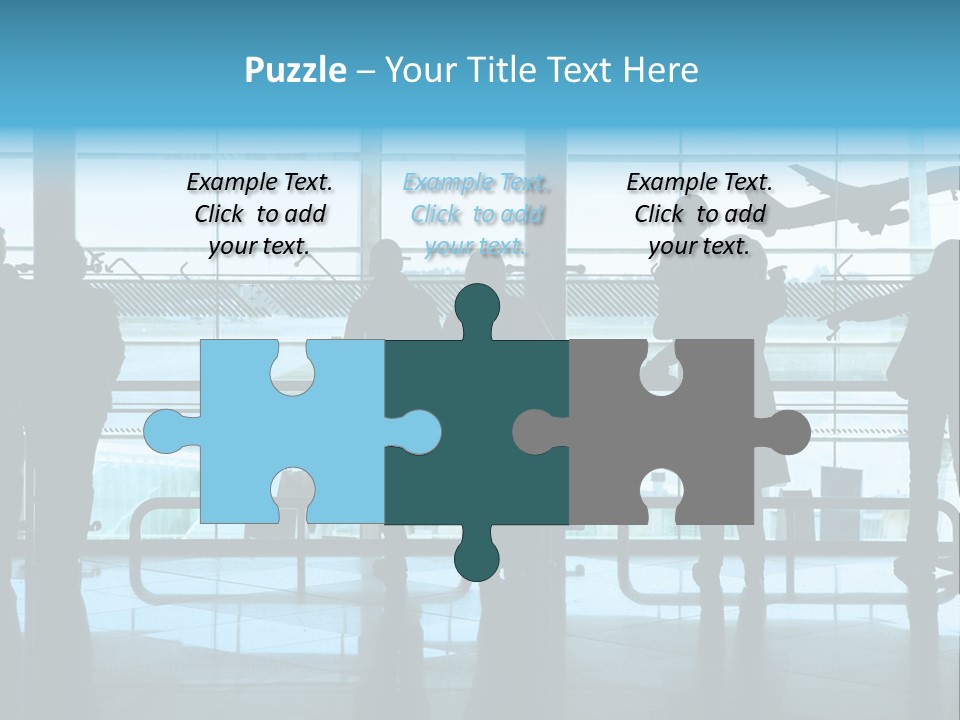 People Waiting In The Airport PowerPoint Template