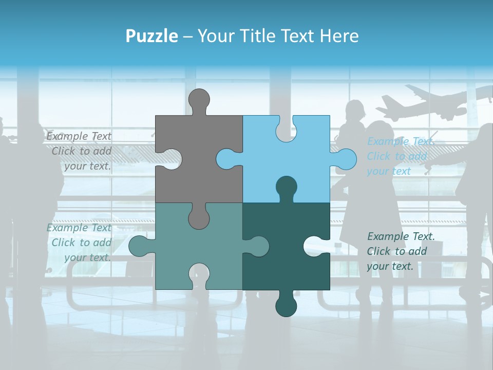 People Waiting In The Airport PowerPoint Template