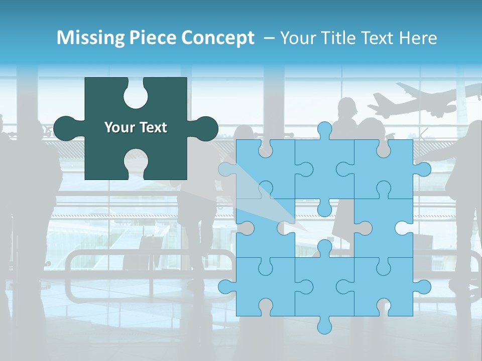 People Waiting In The Airport PowerPoint Template