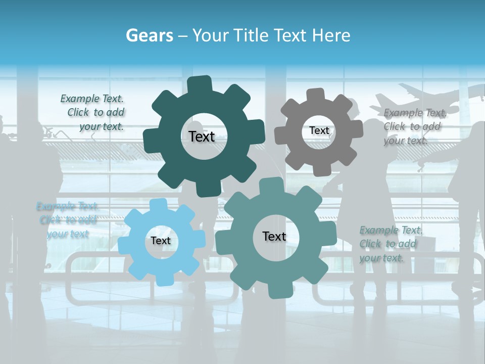 People Waiting In The Airport PowerPoint Template