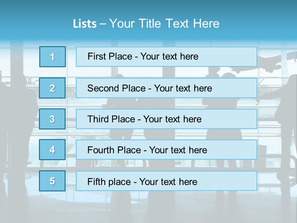 People Waiting In The Airport PowerPoint Template