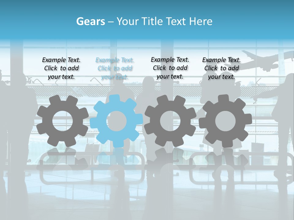 People Waiting In The Airport PowerPoint Template